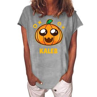 Kids Kaleb Kids Pumpkin Halloween Women's Loosen T-shirt - Seseable