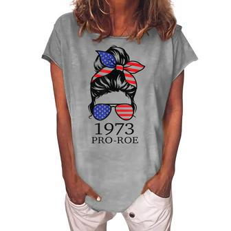 Messy Bun Pro Roe 1973 Pro Choice Women’S Rights Feminism V2 Women's Loosen T-shirt - Seseable