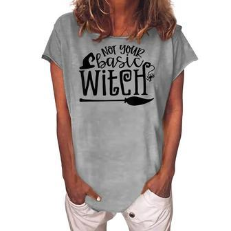 Not Your Basic Witch Witchy Witch Vibes Halloween Costume Women's Loosen T-shirt - Seseable