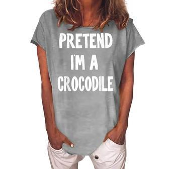 Pretend Im A Crocodile Halloween Party Simple Diy Costume Women's Loosen T-shirt - Seseable