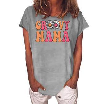 Retro Groovy Mama Matching Family 1St Birthday Party V2 Women's Loosen T-shirt - Seseable