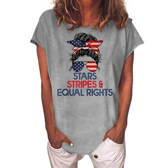 Retro Pro Choice Stars Stripes And Equal Rights Patriotic Women's Loosen T-shirt - Seseable