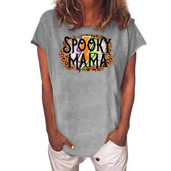 Spooky Mama Halloween Mama Mini Family Matching Costume Women's Loosen T-shirt - Seseable