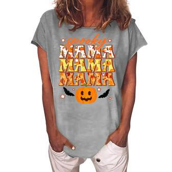 Spooky Mama Spooky Season Halloween Mom Mommy Women's Loosen T-shirt - Seseable