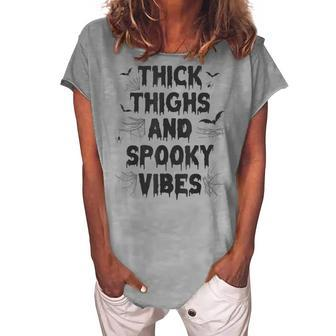 Thick Thighs And Spooky Vibes The Original Halloween Women's Loosen T-shirt - Seseable