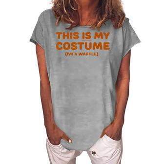 Waffle Halloween Costume Trick Or Treat Party Women's Loosen T-shirt - Seseable