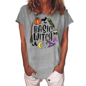 Basic Witch Hat Witches Pumpkin Moon Witchcraft Halloween Women's Loosen T-shirt - Seseable