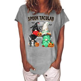 Xnml Truck Gnomes Witchy Pumpkin Scary Autumn Halloween Women's Loosen T-shirt - Seseable
