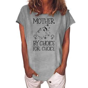 Mother By Choice For Choice Reproductive Rights Abstract Face Stars And Moon Women's Loosen T-Shirt | Mazezy