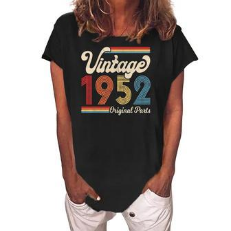 1952 Vintage 1952 Birthday Gift Men Women Born Made 1952 Women's Loosen Crew Neck Short Sleeve T-Shirt | Mazezy