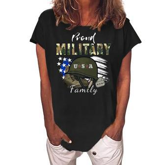 Army Graduation Proud Military Family Mom Dad Brother Sister Women's Loosen Crew Neck Short Sleeve T-Shirt - Thegiftio UK