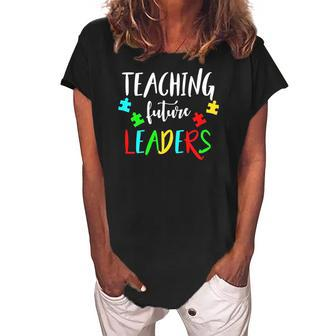 Autism Teacher Design Gift For Special Education Women's Loosen Crew Neck Short Sleeve T-Shirt | Mazezy