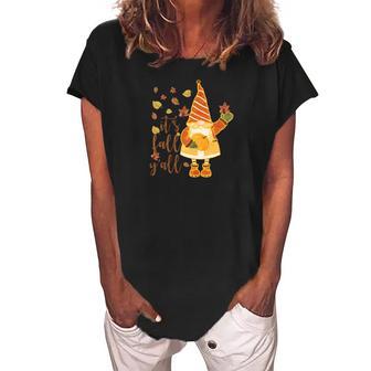 Autumn Gnomes It Is Fall Yall Women's Loosen Crew Neck Short Sleeve T-Shirt - Thegiftio UK