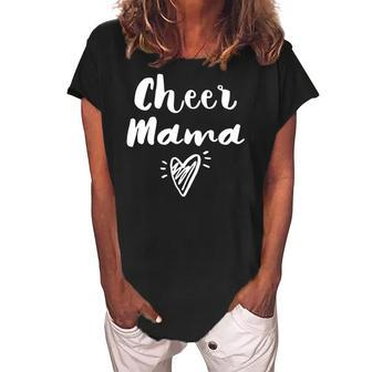 Cheerleader Mom Gifts- Womens Cheer Team Mother- Cheer Mom Pullover Women's Loosen Crew Neck Short Sleeve T-Shirt | Mazezy