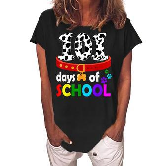 Dalmation Dog 101 Days Of School Teachers Kids Women's Loosen Crew Neck Short Sleeve T-Shirt - Thegiftio UK