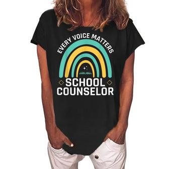 Every Voice Matters School Counselor Counseling V3 Women's Loosen Crew Neck Short Sleeve T-Shirt - Seseable