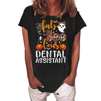 Faboolous Dental Assistant Funny Dental Assistant Halloween Women's Loosen Crew Neck Short Sleeve T-Shirt - Seseable