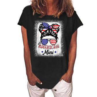 Funny All American Mini Patriotic July 4Th Daughter Women's Loosen Crew Neck Short Sleeve T-Shirt - Seseable