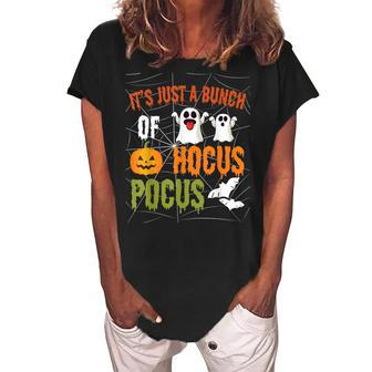 Funny Halloween Costume| Its Just A Bunch Of Hocus Pocus Women's Loosen Crew Neck Short Sleeve T-Shirt - Seseable