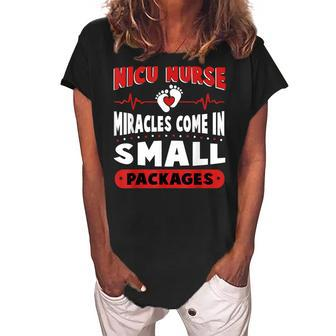 Funny Miracle Neonatal Intensive Care Unit Nicu Nurse Women's Loosen Crew Neck Short Sleeve T-Shirt - Seseable