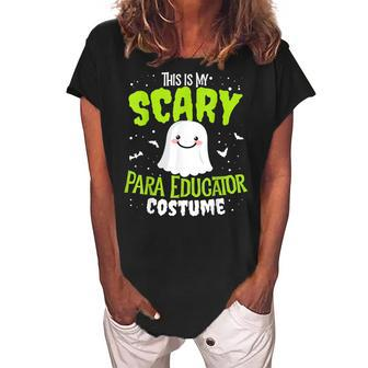 Funny Para Educator Halloween School Nothing Scares Easy Costume Women's Loosen Crew Neck Short Sleeve T-Shirt - Seseable