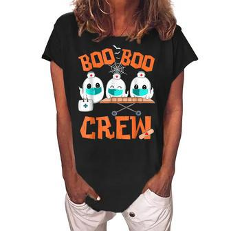 Ghost Doctor Paramedic Emt Nurse Halloween Boo Boo Crew Women's Loosen Crew Neck Short Sleeve T-Shirt - Thegiftio UK