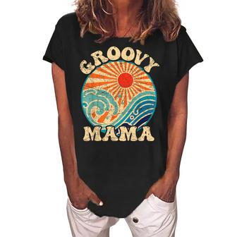 Groovy Mama 70S Aesthetic Nostalgia 1970S Retro Mom Women's Loosen Crew Neck Short Sleeve T-Shirt - Seseable