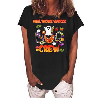 Halloween Healthcare Worker Boo CrewHealthcare Worker Women's Loosen Crew Neck Short Sleeve T-Shirt - Seseable