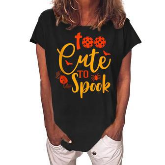 Halloween Pickleball Too Cute To Spook Ii Women's Loosen Crew Neck Short Sleeve T-Shirt - Thegiftio UK