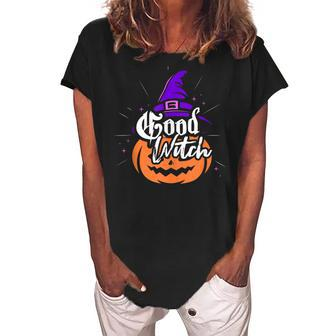 Halloween Scary Witch Mom Sister Or Aunt Bad Good Witch Women's Loosen Crew Neck Short Sleeve T-Shirt - Seseable