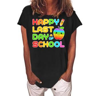 Happy Last Day Of School Pop It Teacher Students Women's Loosen Crew Neck Short Sleeve T-Shirt - Thegiftio UK