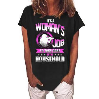 Its A Womans Job Women's Loosen Crew Neck Short Sleeve T-Shirt - Seseable