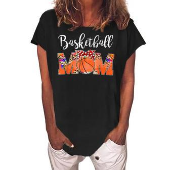 Leopard Basketball Mom Game Day Mom Life Tie Dye Mothers Day Women's Loosen Crew Neck Short Sleeve T-Shirt - Thegiftio UK