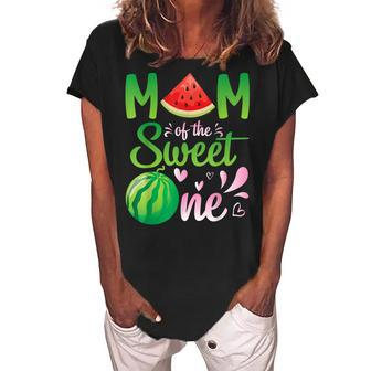 Mom Of The Sweet One Watermelon Mother Mommy Mama Daughter Women's Loosen Crew Neck Short Sleeve T-Shirt - Thegiftio UK
