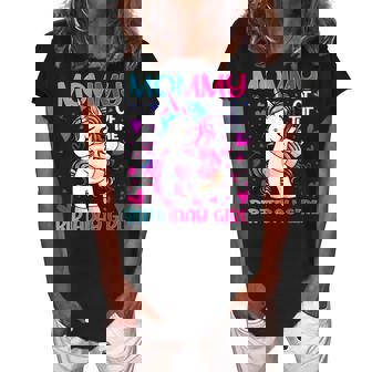 Mommy Of The Birthday Girl Flossing Unicorn Mom Mommy Gifts Women's Loosen Crew Neck Short Sleeve T-Shirt - Thegiftio