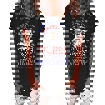 Nurse Christmas - Be Nice To The Nurse Santa Is Watching Women's Loosen Crew Neck Short Sleeve T-Shirt - Thegiftio