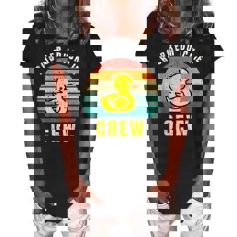 Rubber Duckie Crew - Funny Rubber Duck Women's Loosen Crew Neck Short Sleeve T-Shirt - Thegiftio