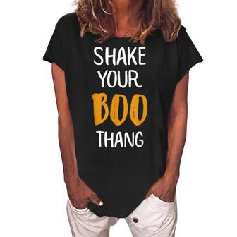 Shake Your Boo Thang Halloween Ghost Women's Loosen Crew Neck Short Sleeve T-Shirt - Seseable