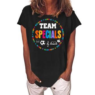 Team Specials Teacher Tribe Squad Back To Primary School Women's Loosen Crew Neck Short Sleeve T-Shirt - Thegiftio UK