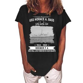 Uss Horace A Bass Apd 124 Beemer F A Women's Loosen Crew Neck Short Sleeve T-Shirt - Monsterry UK