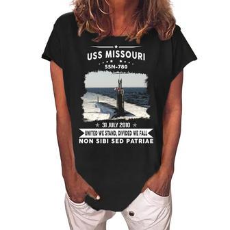 Uss Missouri Ssn Women's Loosen Crew Neck Short Sleeve T-Shirt - Monsterry AU