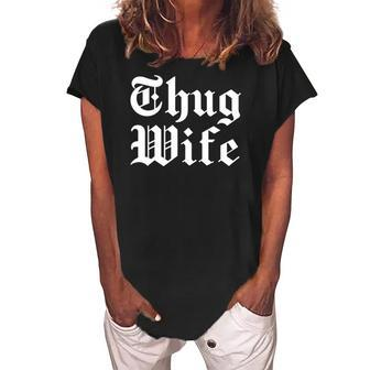 Vintage Thug Wife Tough Mom Gift Women&8217S Women's Loosen Crew Neck Short Sleeve T-Shirt | Mazezy