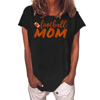 Womens Football Mom | Love Game Day For Real Football Lover Gameday Women's Loosen Crew Neck Short Sleeve T-Shirt - Thegiftio UK
