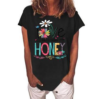 Womens I Love Being Called Honey Sunflower Mothers Day Women's Loosen Crew Neck Short Sleeve T-Shirt - Thegiftio UK