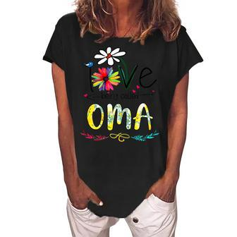 Womens I Love Being Called Oma Sunflower Mothers Day Gift Women's Loosen Crew Neck Short Sleeve T-Shirt - Thegiftio UK