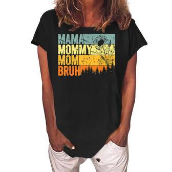 Womens Mama Mommy Mom Bruh Funny Mothers Day Vintage Women's Loosen Crew Neck Short Sleeve T-Shirt - Thegiftio UK