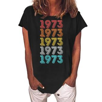Womens Vintage Pro Choice 1973 Womens Rights Feminism Roe V Wade Women's Loosen Crew Neck Short Sleeve T-Shirt - Seseable