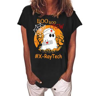 X-Ray Tech Boo Boo Crew Nurse Ghost Halloween October Women's Loosen Crew Neck Short Sleeve T-Shirt - Seseable