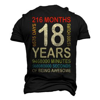 18Th Birthday 18 Years Old Vintage Retro 216 Months Boy Girl Men's 3D T-shirt Back Print - Seseable