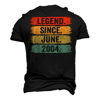 18Th Birthday Legend Since June 2004 18 Years Old Vintage Men's 3D Print Graphic Crewneck Short Sleeve T-shirt - Thegiftio UK